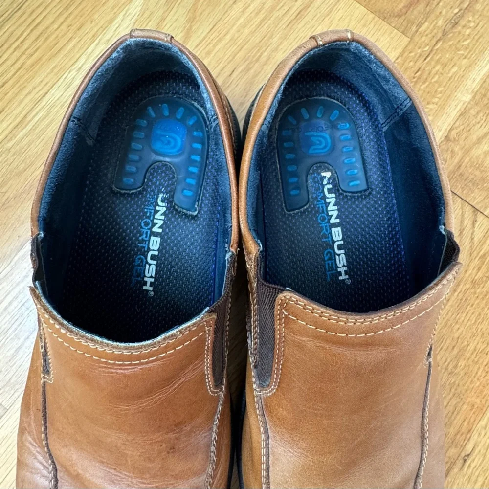 Nunn Bush Lites Men's Brown Leather Slip-On Loafers Comfort Gel Size 11M